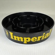 VTG Eagle Melamine 5" Imperial Round Black Yellow Spell Out Ashtray Style Retro