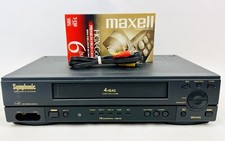Symphonic SL240C 4-Head VCR Video Cassette Recorder w/VHS Tape, TESTED No Remote