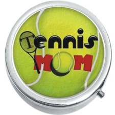 Tennis Mom Ball Medicine Vitamin Compact Pill Box