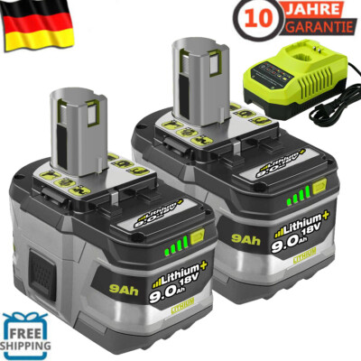1-2x 18V 9000mAh Für Ryobi Akku HP Lithium ONE Plus RB18L50 P108 /Ladegerät