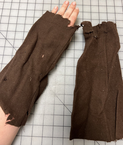 118th Century era Rough Fingerless Mitts out of Scraps, "Turn" TV Costume #109
