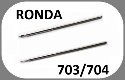 2 x Aufzugswelle RONDA 704 703 TU LANG (9820 0401 704) winding stem long - NOS