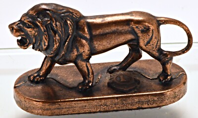 Vintage 1930s Art Deco Solid Bronze Roaring Lion Car Hood Ornament Mascot