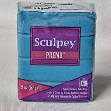 Premo Sculpey 2oz Polymer Clay 5505 Turquoise Blue 30 Min 275°F Bake Modeling