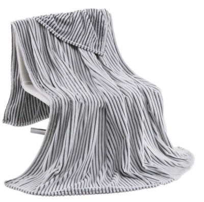MODERNE Kuscheldecke Cord Optik 150x200 Wohndecke Decke Coral Tagesdecke Silber 4260659281038