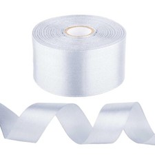 1-1/2 inch White Ribbon for Gift Wrapping Satin Fabric Ribbon for Crafts Chri...