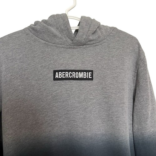 Abercrombie Kids Hoodie Boys 15/16 Pullover Ombre Comfort Streetwear Gray Black - Picture 5 of 7