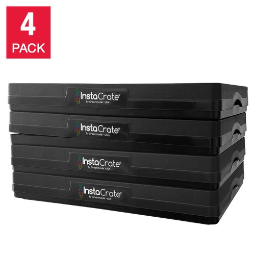 Greenmade Collapsible Stackable Storage Bin, 48 Quart Plastic, Black, 4-Pack New - Picture 4 of 12