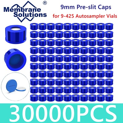 Pre-Slit PTFE Thread Caps Silicone Septa for 2ml Autosampler Vials HPLC