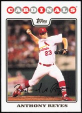 2008 Topps #272 Anthony Reyes St. Louis Cardinals FACSIMILE AUTO Baseball Card