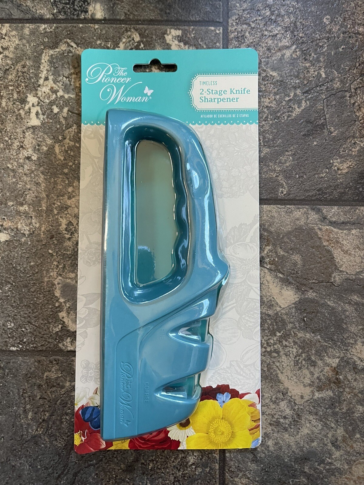 Pioneer Woman Knife Sharpener Timeless Dual Stage With Coarse & Fine