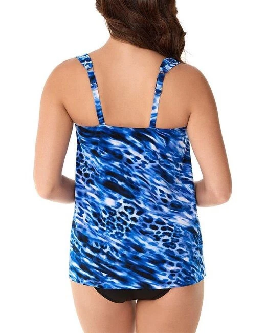 Camiseta regata Miraclesuit feminina azul Lnyx Dazzle tamanho 10 emagrecimento nova com etiquetas $134 - Imagem 2 de 4