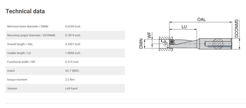 WNT HARTMETALL ECOCUT Multifunktionswerkzeuge ECC 16L-3.0D 08 H für Wendeplatte XC.T0803.. - Bild 3 von 5