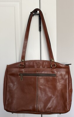 Patricia Nash POPPY top zip tote double handle shoulder bag  Brown