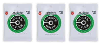 Martin MA140S Marquis Silked 80/20 Bronze Acoustic Guitar Strings Light (3 Pack)