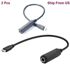 2pcs 6.35mm TRS Female Stereo to USB C Aux Audio Headphone Amplifier Mixer Cable