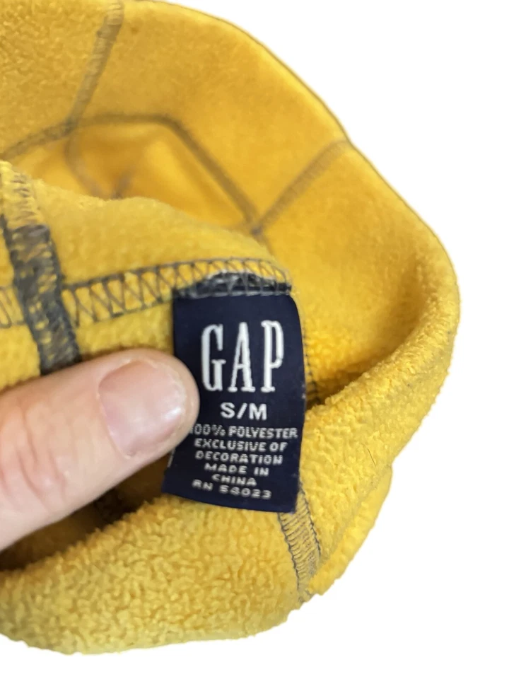 VTG CRAZY CAP HAT CHILD'S BEANIE JOKER 1990s GAP SMALL YELLOW SILLY STOCKING CAP - Image 3 of 4