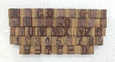 43 Pieces A To Z Letterpress Wood/Wooden Hand-Carved Matrices for Type English