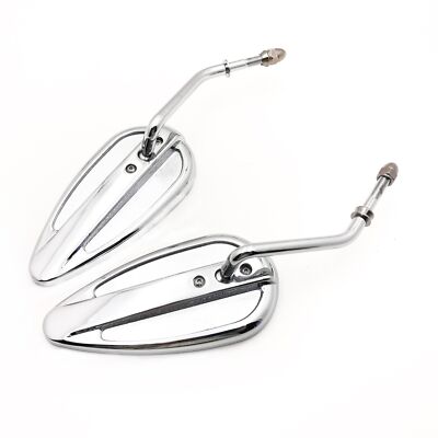 Chrome 8mm H-D Teardrop Mirror For Harley Davidson Sportster Low Glide Softail