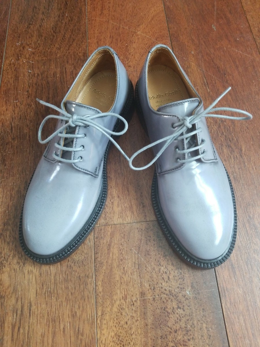 Adolfo Carli Unisex Gray Leather Italian Oxfords EUR 36 US Mens