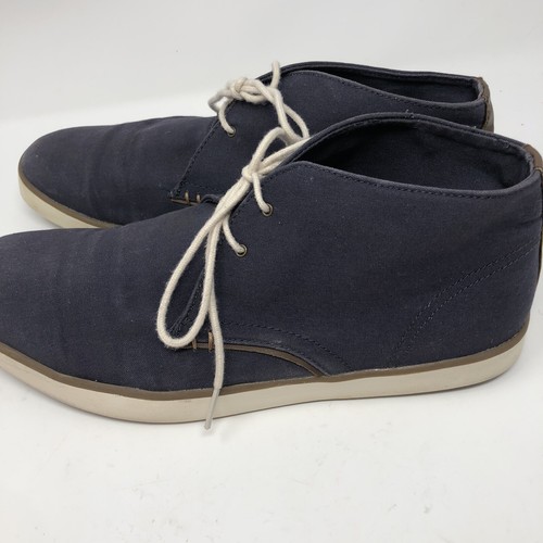Scarpe da tennis alte Crevo uomo tela blu navy memory foam taglia 11 stringate - Foto 6 di 12