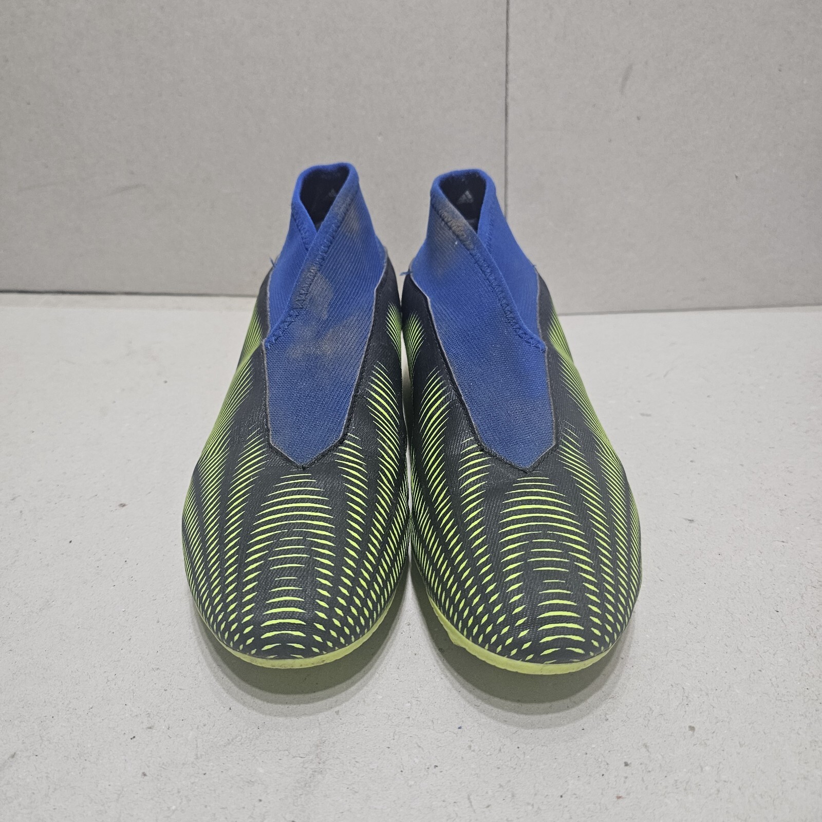SAOLA ADIDAS NEMESIS 3 CALZINI UOMO SUOLA SAGOMATA GIALLO BLU SCARPE CALCIO UK5