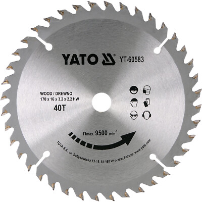 Kreissägeblatt 170 x 16 mm 40Z HM-Sägeblatt Holz Sägeblätter Hartmetall Profi
