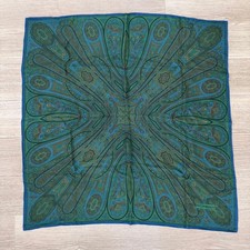 Sciarpa seta pavone YVES SAINT LAURENT 86x86 cm autentica usata vintage rara