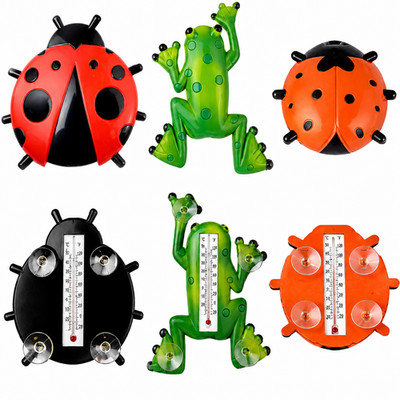 Insect Frog Window Thermometer Suction Cup Indoor Outdoor Garden Decor