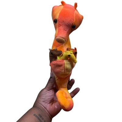 Wild Republic Mama Sea Horse With 3 Babies Plush Animal Orange Purple 13 