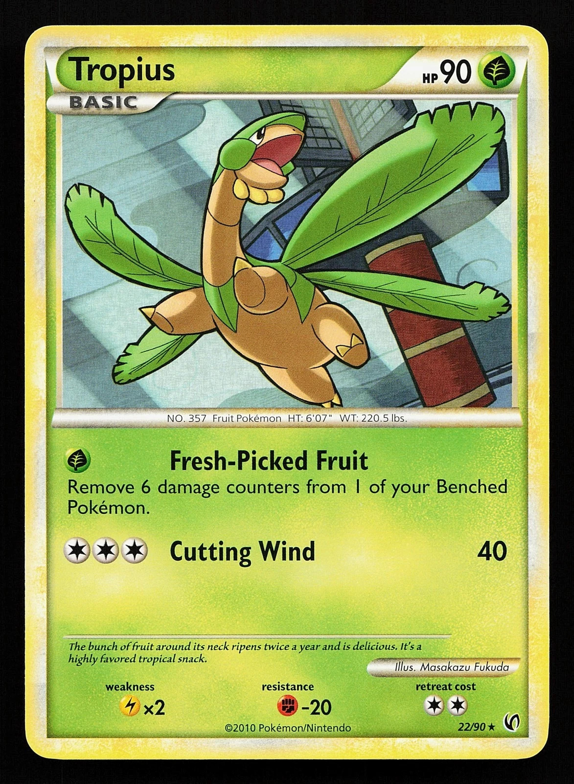 Tropius RARE Pokemon TCG Card 22/90