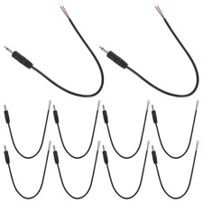10 Pcs 3.5mm Male Plug Jack To Bare Wire Audio Cable Mono Connector Black