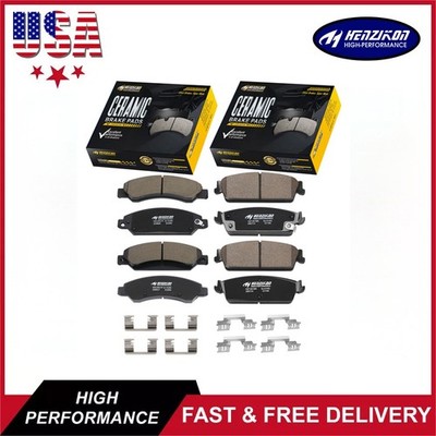 Front & Rear Ceramic Brake Pads for Chevrolet Tahoe 4.8L 5.3L 6.2L 2007 - 2014
