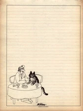 Vintage B. KLIBAN Cat Date Note Pad Page (Single) Workman Publishing 8.25x11
