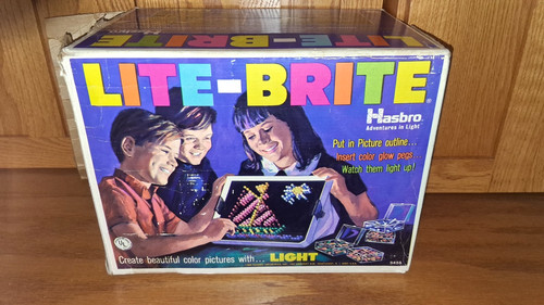 Vintage Lite Brite, Hasbro 1969, Light Bright, Original Pegs,Instructions + more