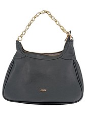 L.CREDI Borsa a Mano Donna Nera Catena Oro Elegante