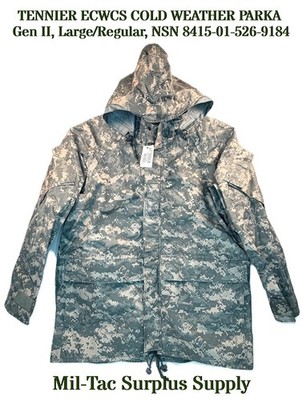 NEW TENNIER ECWCS COLD WEATHER PARKA Gen II, Large/Regular, NSN