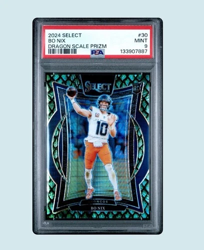 2024 Panini Select Bo Nix Dragon Scale /81  PSA 9 Concourse Level ROOKIE CARD RC