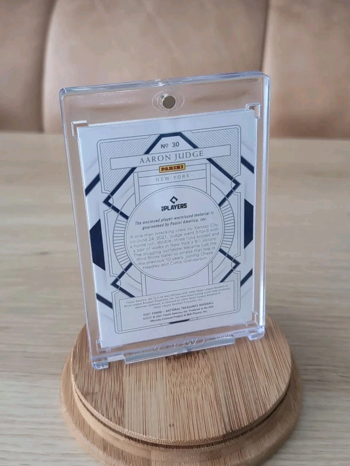 2021 National Treasures AARON JUDGE #30 SSP /25 Jersey Relic PLAYER WORN! 👀 MVP - Image 2 of 4