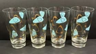 Vintage Federal Glass Co Atomic Amoeba Boomerang Highball Glasses 5 3/4”Set Of 4