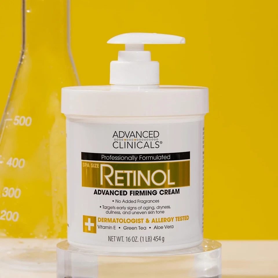 NEW Advanced Clinicals Retinol Lotion 16oz Face & Body Moisturizer (2-Pack) - Image 2 of 4