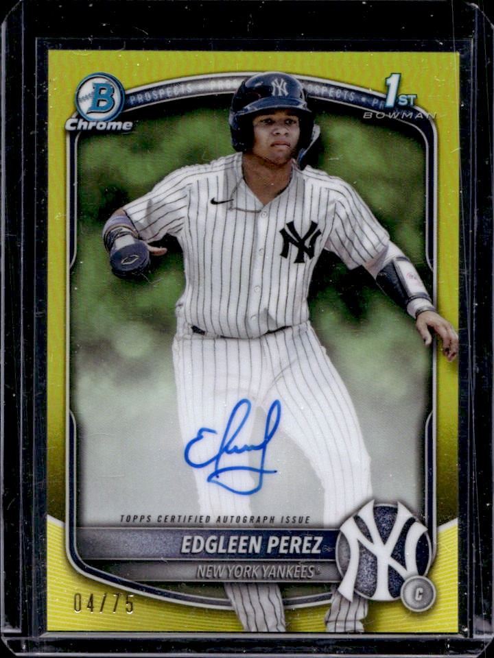 2025 Bowman Edgleen Perez Chrome Auto Yellow Refractor 1st #4/75