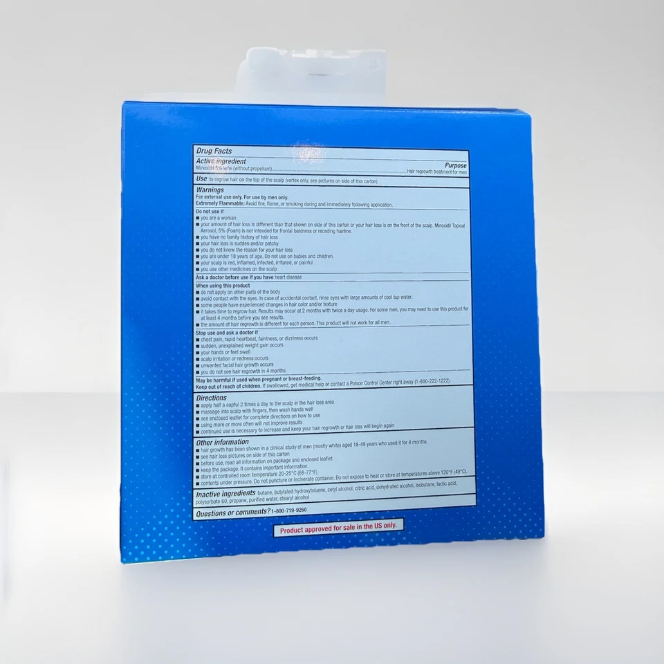 Kirkland Minoxidil 5% Foam Men Hair Regrowth Treatment Original - Image 3 of 3