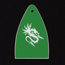 GUITAR TRUSS ROD COVER Engraved Etched Paul Reed Smith PRS USA DRAGON Fire GREEN