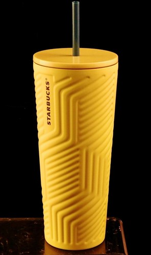 Starbucks Tumbler Winter 2024 gelb eckig Edelstahl Soft Touch Venti - Bild 3 von 4