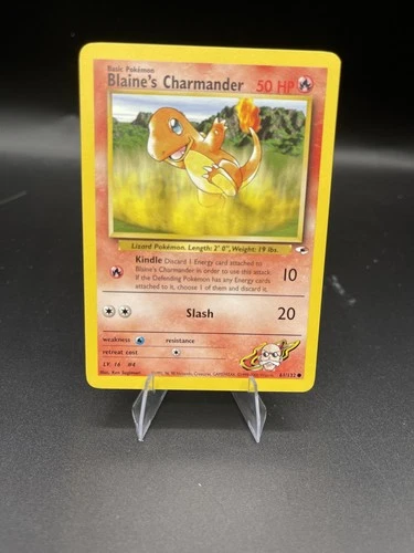 Blaine's Charmander 61/132 Gym Heroes WoTC Vintage Pokémon Card NM