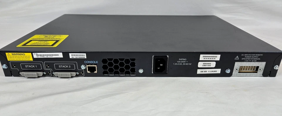 Cisco catalyst 3750G-12S-12 ethernet Layer 3 switch 12 LAN  ports w/accosseries - Image 3 of 4