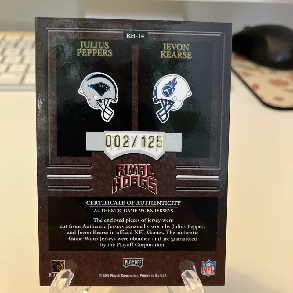 2003 Playoff Hogg Heaven Rival Hoggs Julius Peppers, Jevon Kearse #RH-14 /125 - Image 2 of 3