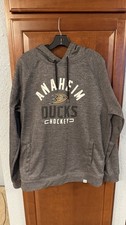Fanatics Anaheim Ducks Hockey Hoodie Gray Pullover XL