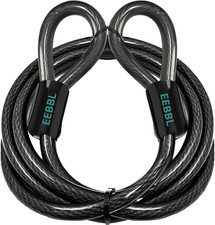 20 Ft Commercial Heavy Duty Security Cable with Loops, 1/2 in Braided Steel Wire